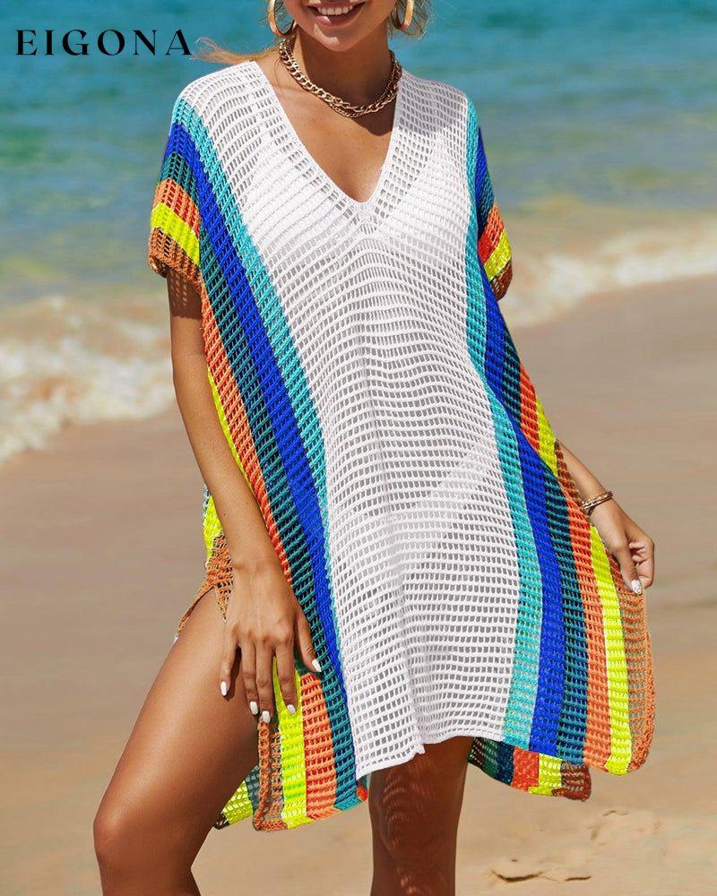 Knit rainbow sun cover-up White One size 23BF Clothes Cover-Ups Summer Swimwear