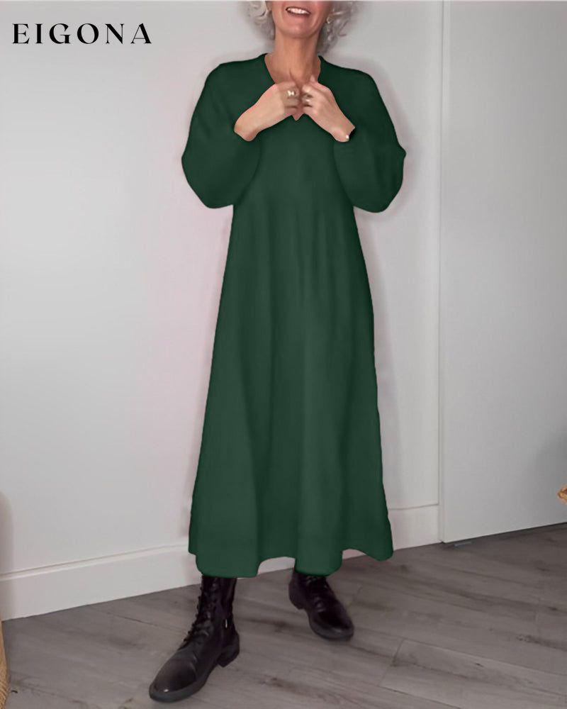 V-neck Elegant Long Sleeve dress Green 2022 f/w 2023 F/W 23BF casual dresses Clothes Dresses spring