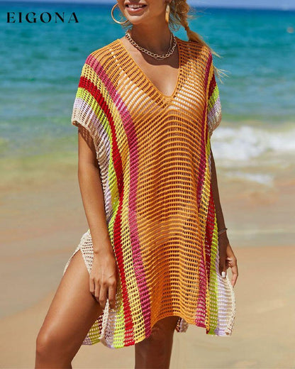 Knit rainbow sun cover-up Orange One size 23BF Clothes Cover-Ups Summer Swimwear
