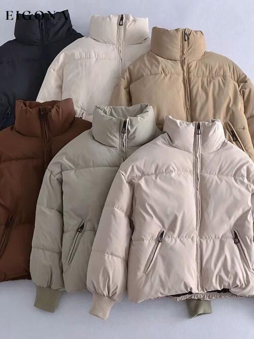 Zip Up Drawstring Winter Coat with Pockets clothes K&BZ Ship From Overseas