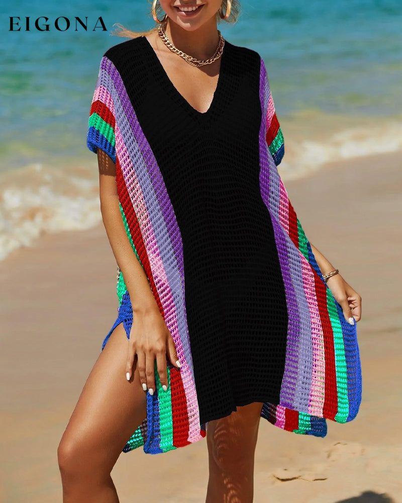 Knit rainbow sun cover-up Black One size 23BF Clothes Cover-Ups Summer Swimwear
