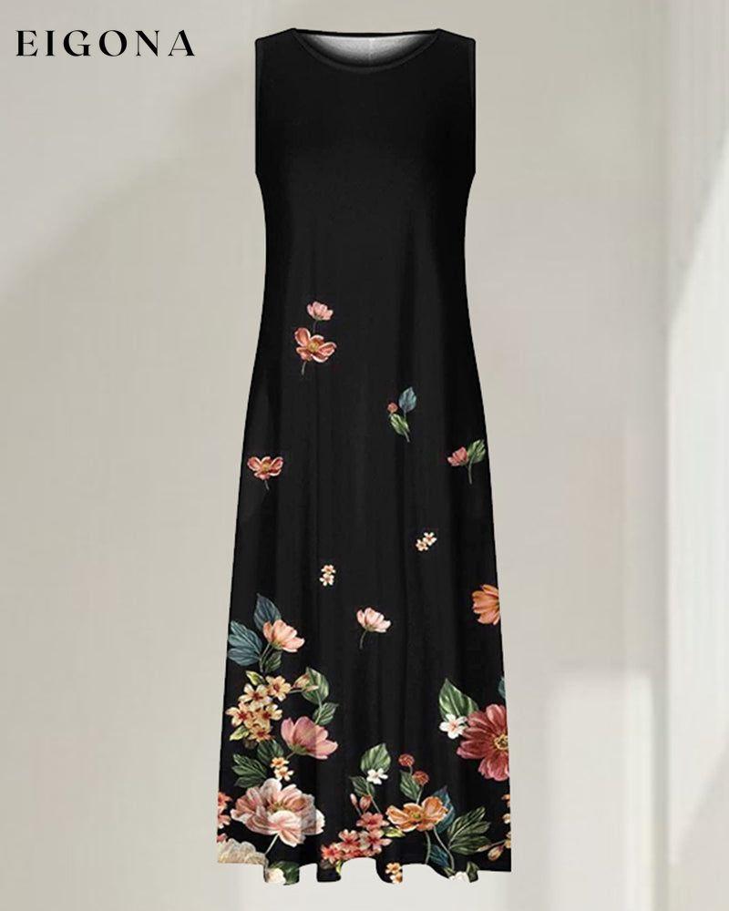Sleeveless Dress with Floral Print 23BF casual dresses Clothes Dresses Evening Dresses party dresses Spring Summer vacation dresses