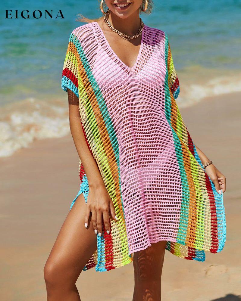 Knit rainbow sun cover-up Pink One size 23BF Clothes Cover-Ups Summer Swimwear