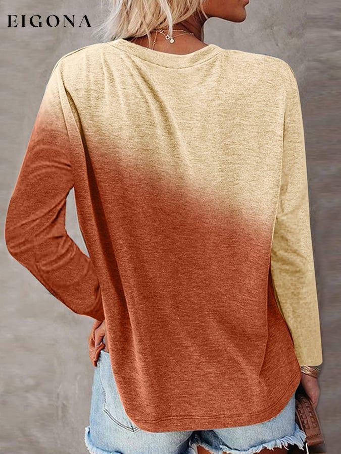 Women's Gameday Football Print Gradient Long Sleeve T-Shirt ball print