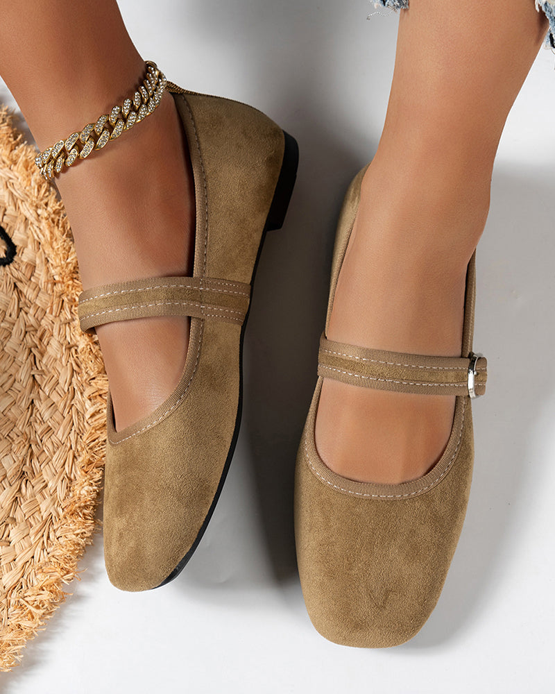 Women's Vintage Classy Elegant Square Toe Classic Mary Jane Shoes
