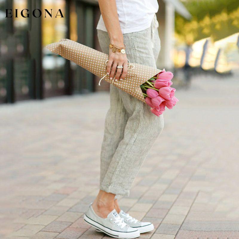 【Cotton And Linen】Casual Straight Trousers best Best Sellings bottoms clothes Cotton And Linen pants Plus Size Sale Topseller