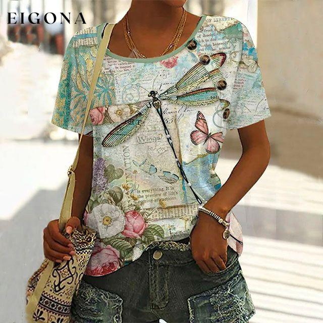 Comfortable Nature Print T-Shirt best Best Sellings clothes Plus Size Sale tops Topseller