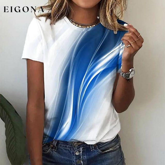 Gradient Print Casual T-Shirt best Best Sellings clothes Plus Size Sale tops Topseller