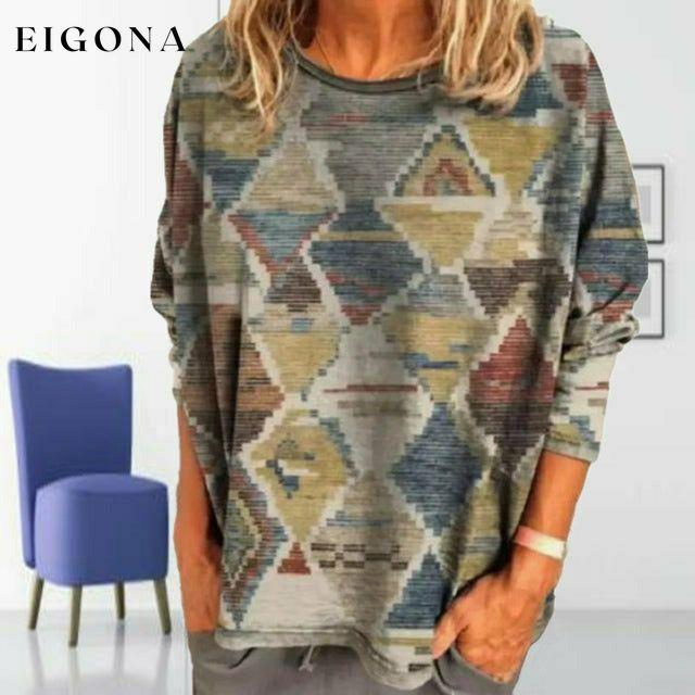 Vintage Geometric Print T-Shirt best Best Sellings clothes Plus Size Sale tops Topseller