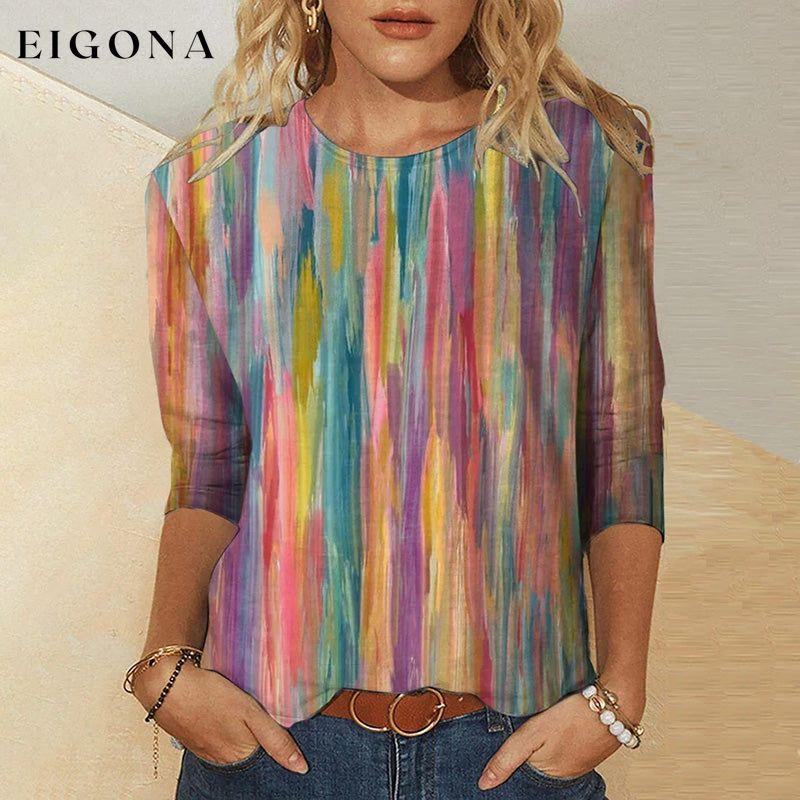 Vintage Colourful Gradient T-Shirt best Best Sellings clothes Plus Size Sale tops Topseller