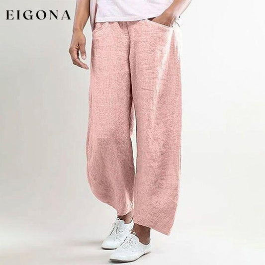 Casual Solid Color Pants Pink best Best Sellings bottoms clothes pants Plus Size Sale Topseller