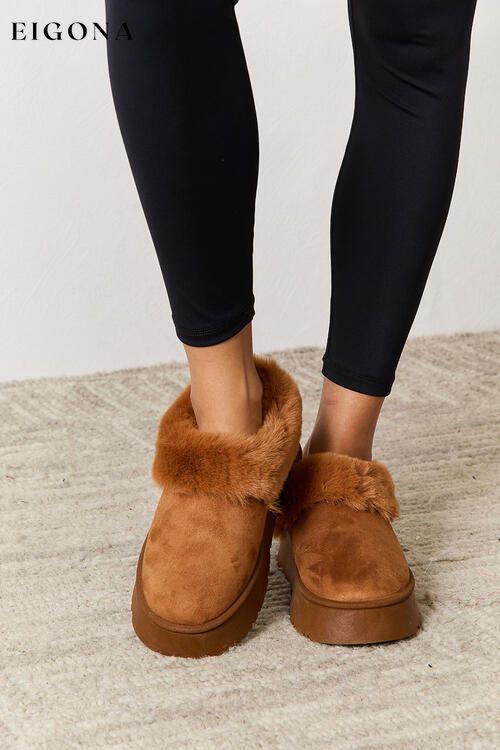 Furry Chunky Platform Ankle Boots Camel Legend Ship from USA Shoes womens shoes