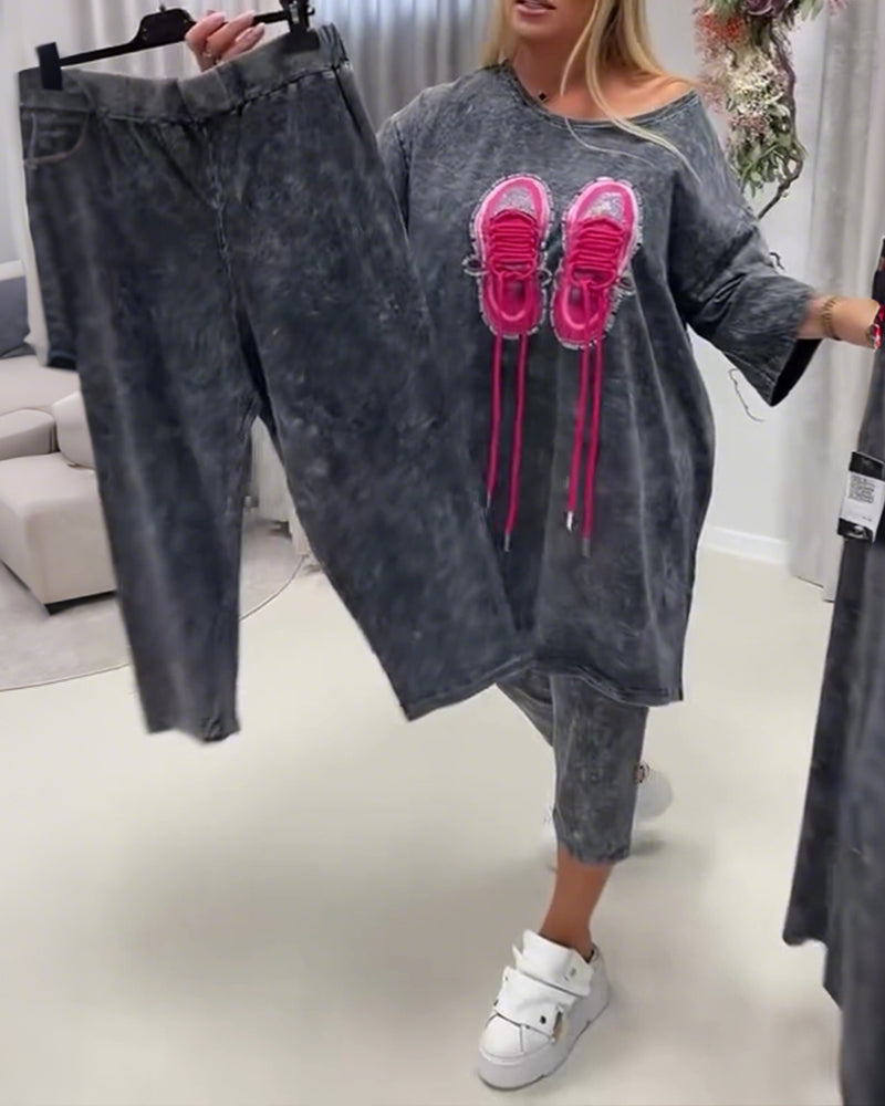 Sneaker Print Casual Set