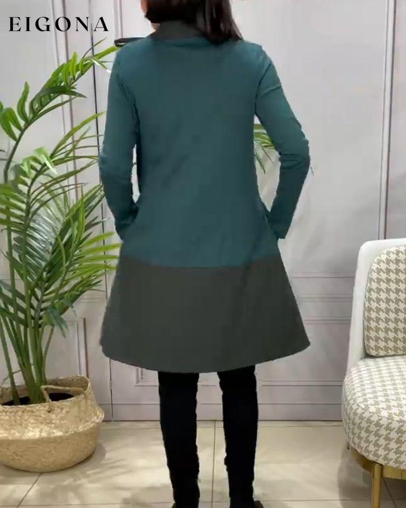 Patchwork lace-up long-sleeved dress 2023 f/w 23BF casual dresses Clothes Dresses spring