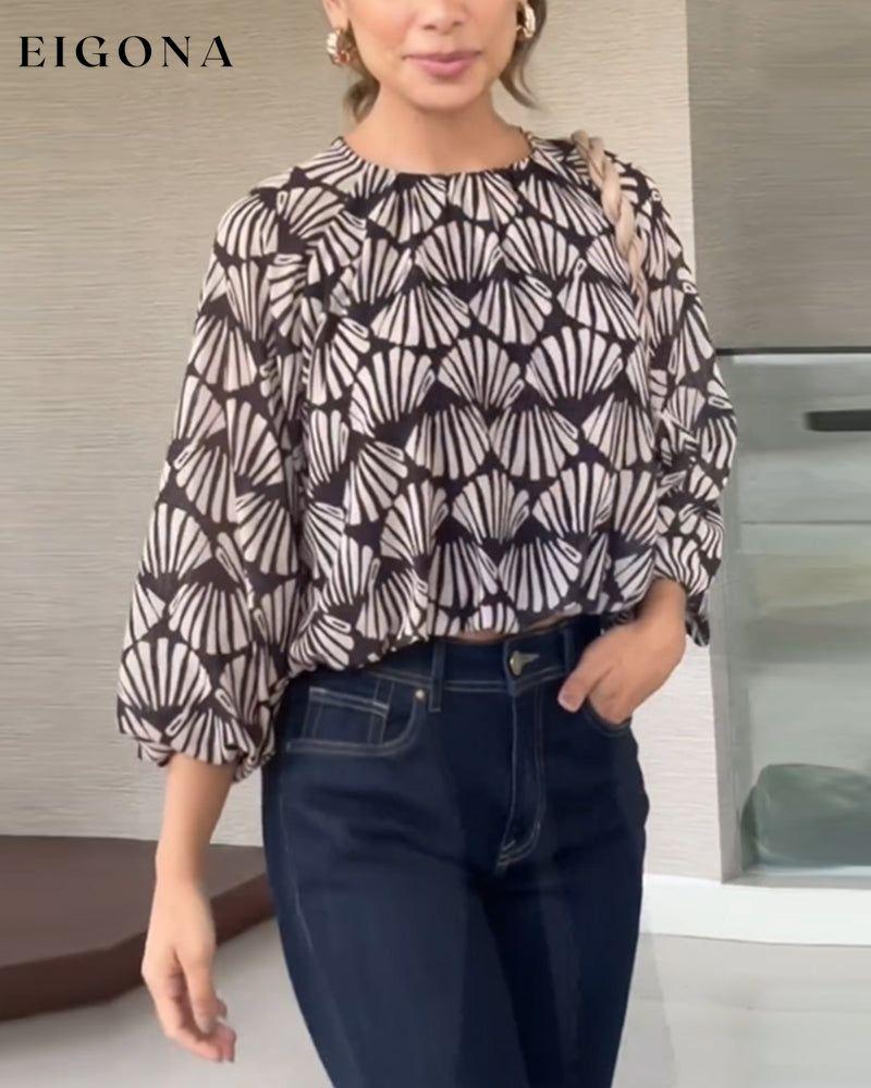 Long sleeve printed commuting blouse blouses & shirts spring summer