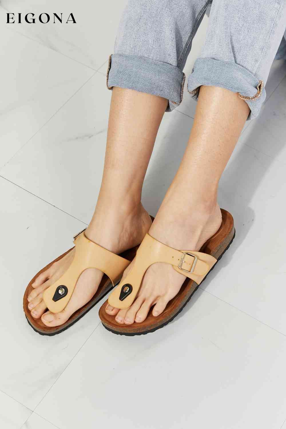 Drift Away T-Strap Flip-Flop in Sand Melody Ship from USA Shoes womens shoes