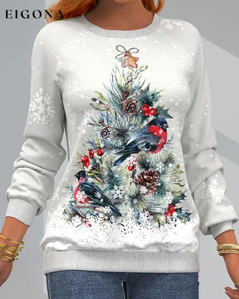 Long-sleeved Christmas tree patterned sweatshirt 2023 f/w 23BF cardigans christmas Clothes discount hoodies & sweatshirts spring sweatshirts Tops/Blouses