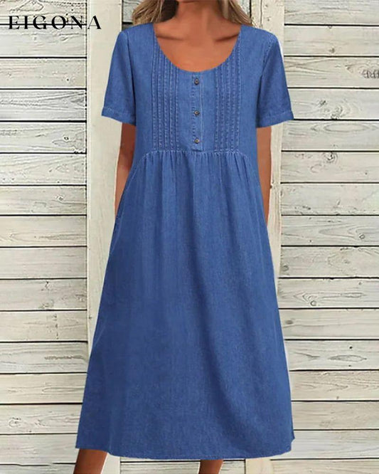 Denim short sleeve dress Blue 23BF Casual Dresses Clothes Dresses