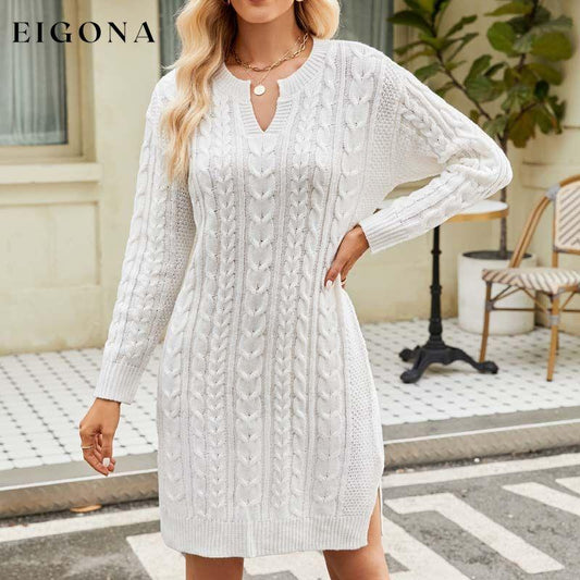 Casual Cable Knit Dress White best Best Sellings casual dresses clothes Sale short dresses Topseller
