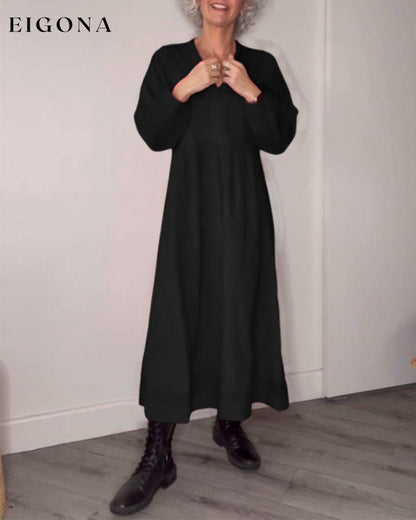 V-neck Elegant Long Sleeve dress Black 2022 f/w 2023 F/W 23BF casual dresses Clothes Dresses spring