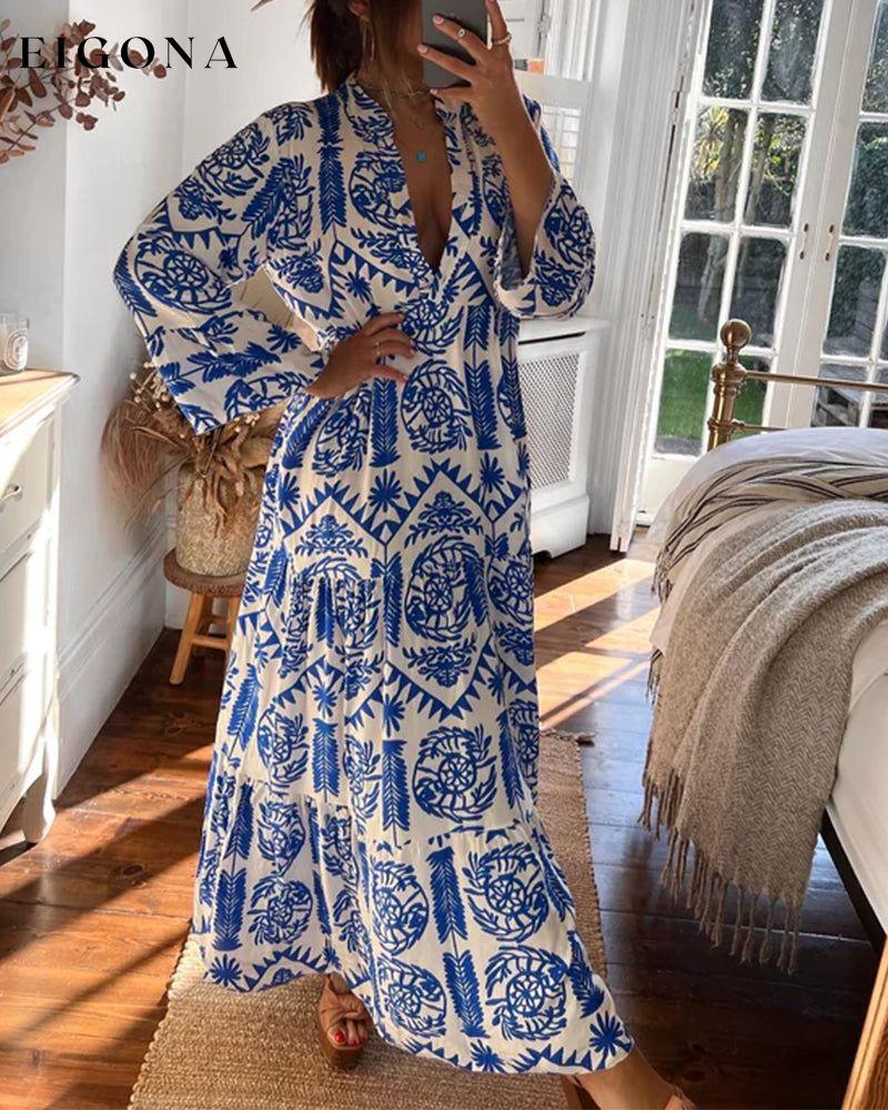 Long sleeve v neck dress 23BF Casual Dresses Clothes Dresses Spring Summer