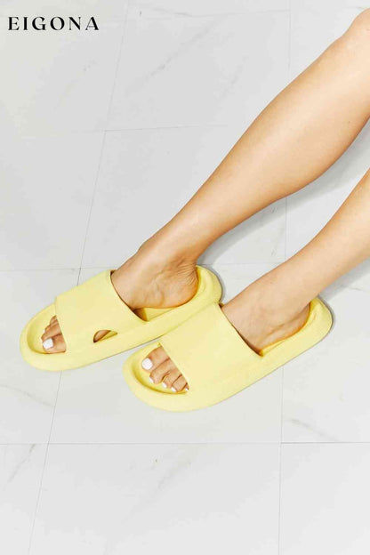 Arms Around Me Open Toe Slide in Yellow Melody Ship from USA Shoes womens shoes