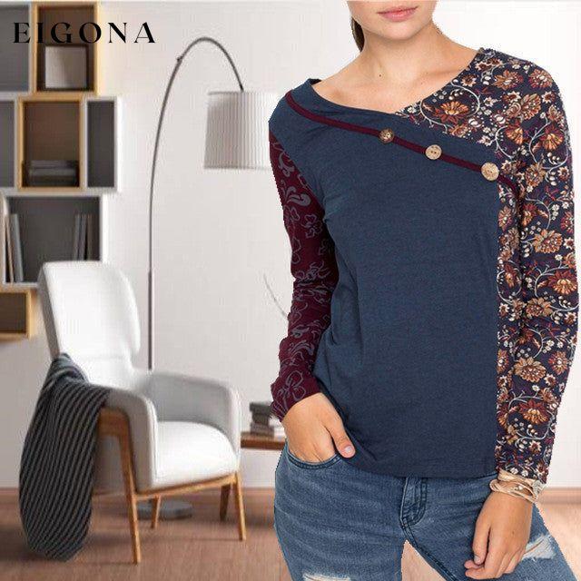 【100% Cotton】Floral Print Patchwork Blouse 100% Cotton best Best Sellings clothes Plus Size Sale tops Topseller