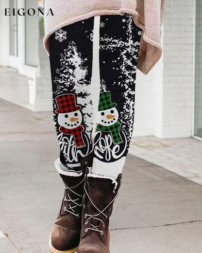 Christmas snowman print leggings 2023 f/w 23BF christmas Clothes pants