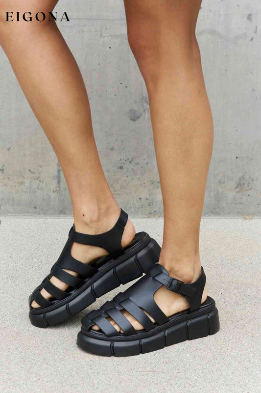 Cage Stap Sandal in Black Black Off-Season Mega Sale Qupid Ship from USA shoes womens shoes
