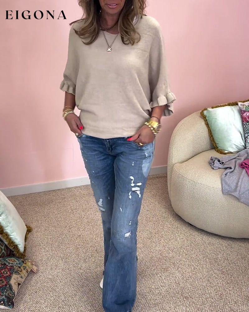 Women's solid color loose sweater spring summer sweaters