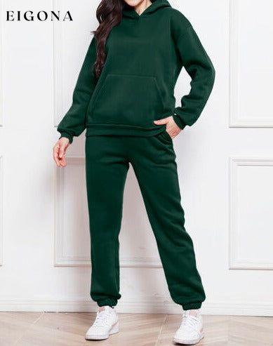 Drop Shoulder Long Sleeve Hoodie and Pants Set, 2 Piece Sweater and Pants Set Black Forest bottoms clothes lounge lounge wear lounge wear sets loungewear loungewear sets S.S.Ni sets Ship From Overseas Sweater sweaters Sweatshirt