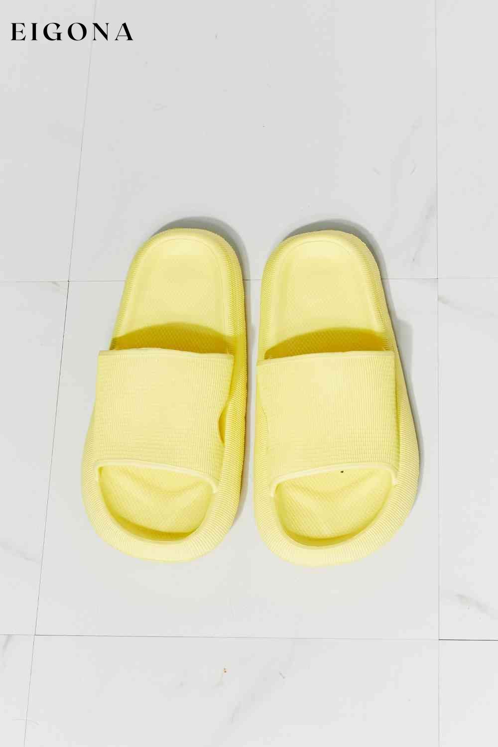 Arms Around Me Open Toe Slide in Yellow Melody Ship from USA Shoes womens shoes