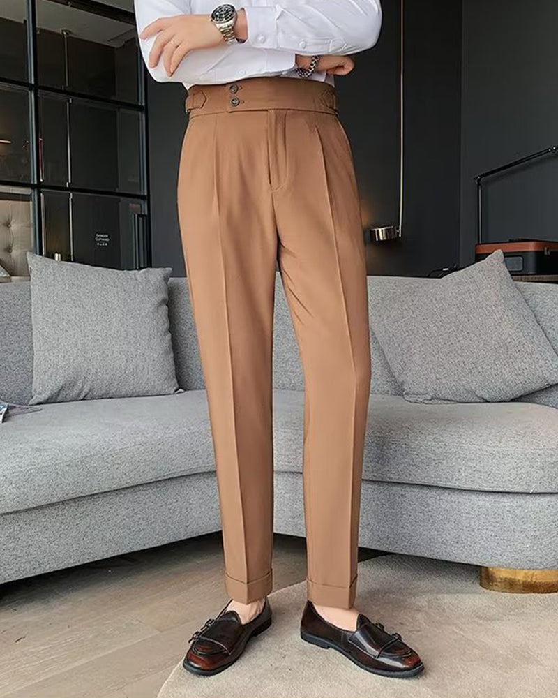 Men's Pocket Solid Casual Dress Pant