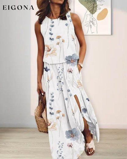 Sleeveless Dress in Floral Print 23BF Casual Dresses Clothes Dresses Spring Summer