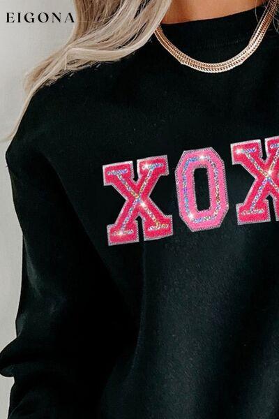 XOXO Round Neck Long Sleeve Sweatshirt Clothes Ship From Overseas Sweater sweaters Sweatshirt SYNZ
