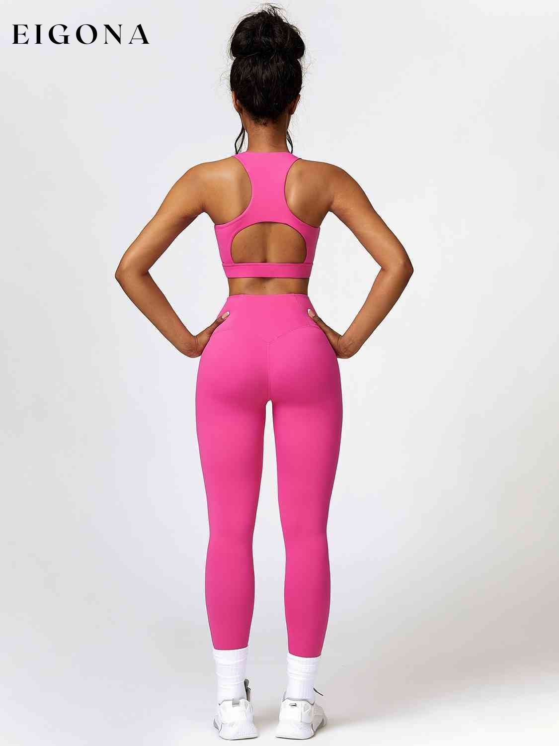 Cutout Cropped Sport Tank and Leggings Set activewear Activewear sets clothes Ship From Overseas Z&C