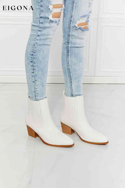 Love the Journey Stacked Heel Chelsea Boot in White Melody Ship from USA Shoes womens shoes