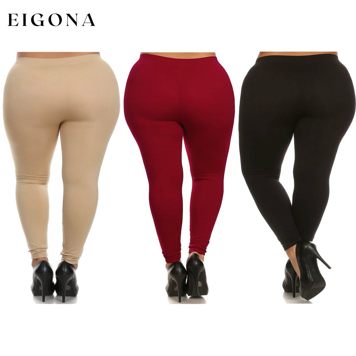3-Pack: Plus Size Women's Casual Ultra-Soft Workout Yoga Leggings bottoms refund_fee:1200