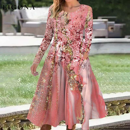 Floral Print Gradient Dress Pink best Best Sellings casual dresses clothes Plus Size Sale short dresses Topseller