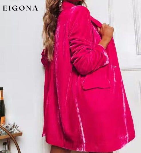 Button Up Long Sleeve Blazer with Pocket C@X@Y clothes Ship From Overseas