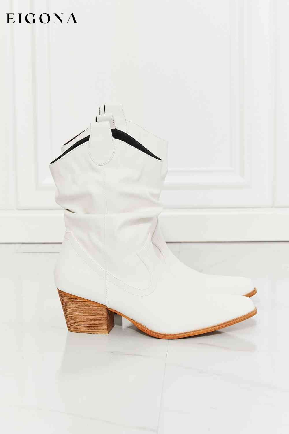 Better in Texas Scrunch Cowboy Boots in White Melody Ship from USA Shoes womens shoes
