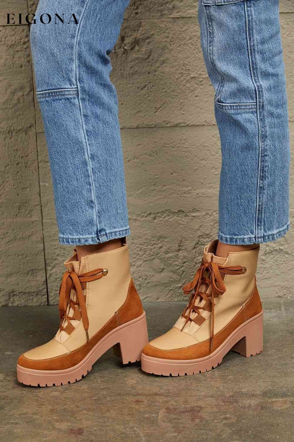 Lace Up Lug Booties East Lion Corp Ship from USA Shoes womens shoes