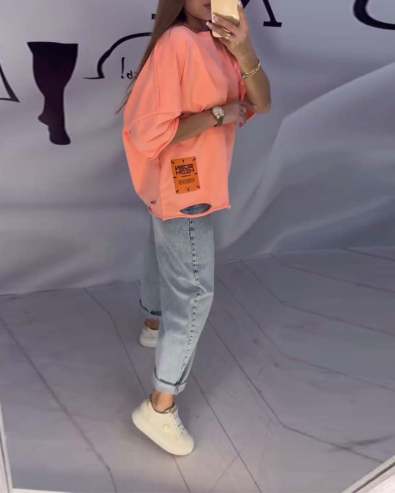 Fashion Ripped Short-Sleeved T-Shirt