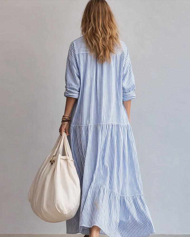 Fashion Striped Long Dress