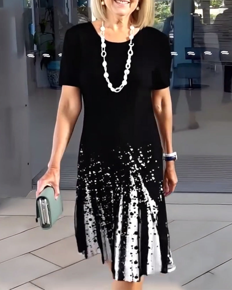 Temperamental Commuter Print Dress