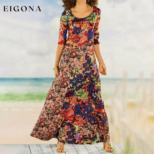 Elegant Printed Casual Dress Multicolor best Best Sellings casual dresses clothes Plus Size Sale short dresses Topseller