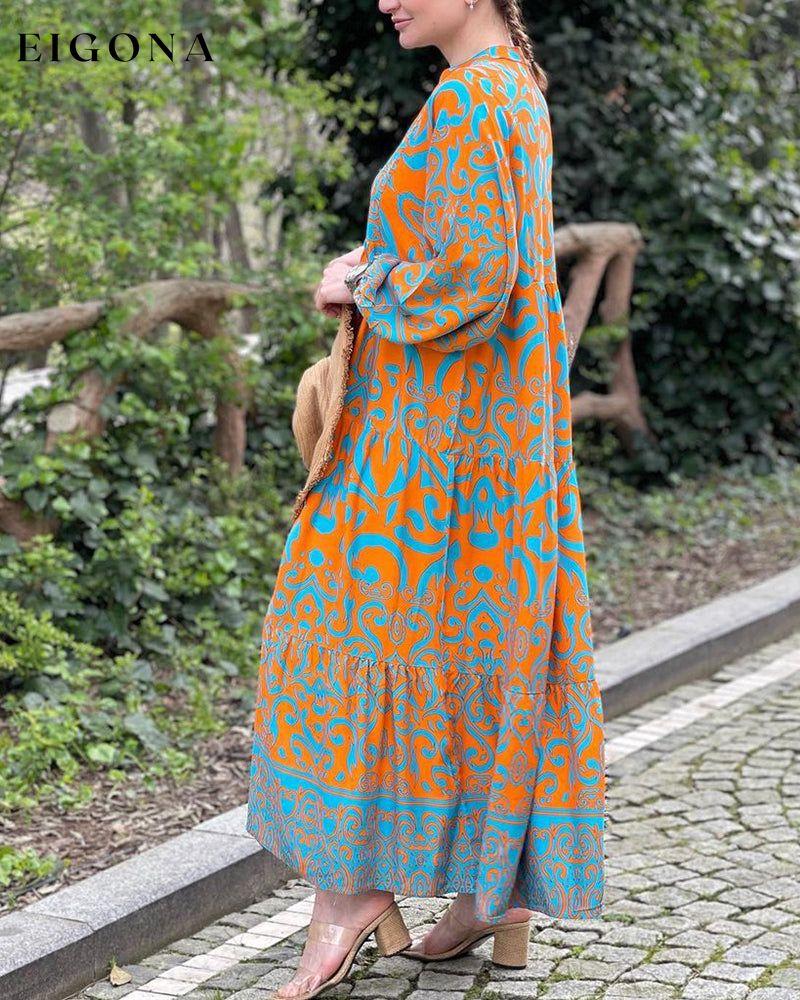 Premium printed casual long dress 23BF Casual Dresses Clothes Dresses Spring Summer