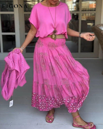 Colorful patchwork pleated skirt skirt skirts spring summer