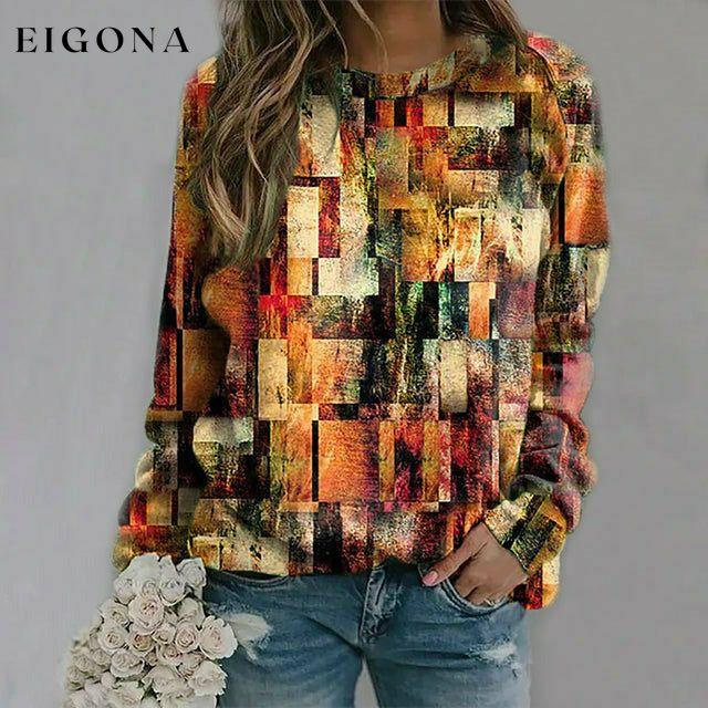 Colorful Plaid Print T-Shirt clothes Plus Size tops