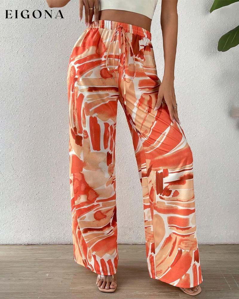 Casual printed wide-leg pants pants spring summer